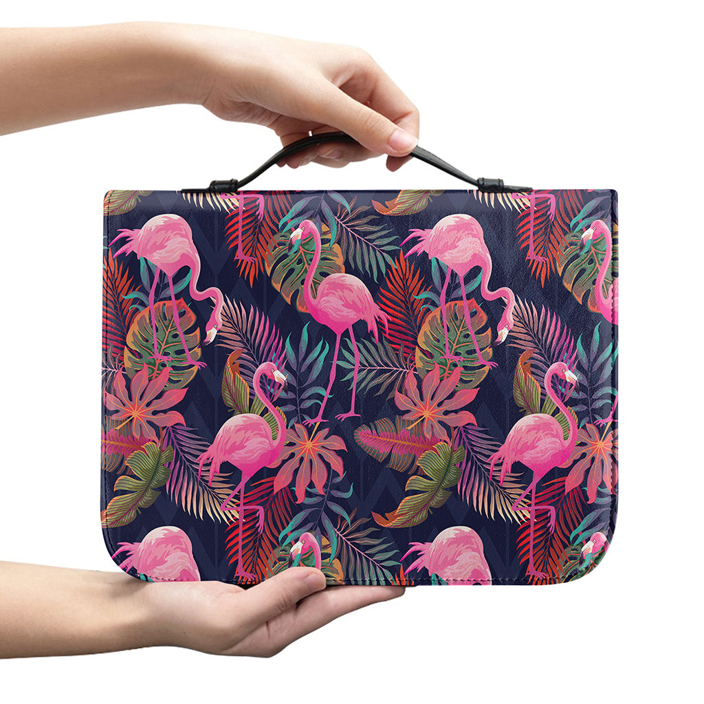 Tropical Flamingo Aloha Pattern Print Leather Bible Cover