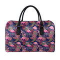 Tropical Flamingo Aloha Pattern Print Leather Duffel Bag