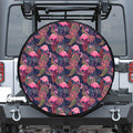 Tropical Flamingo Aloha Pattern Print Leather Spare Tire Cover