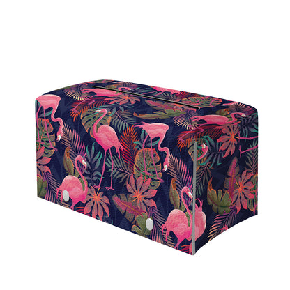 Tropical Flamingo Aloha Pattern Print Leather Tissue Box Cover