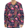 Tropical Flamingo Aloha Pattern Print Long Sleeve Baseball Jersey