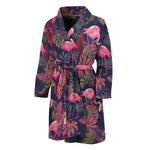 Tropical Flamingo Aloha Pattern Print Men's Bathrobe