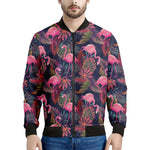 Tropical Flamingo Aloha Pattern Print Men's Bomber Jacket
