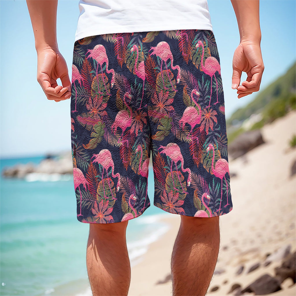 Tropical Flamingo Aloha Pattern Print Men's Cargo Shorts