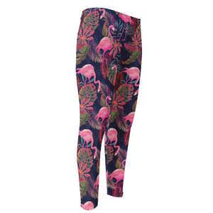 Tropical Flamingo Aloha Pattern Print Men's Compression Pants