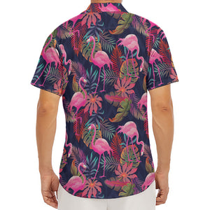 Tropical Flamingo Aloha Pattern Print Men's Deep V-Neck Shirt