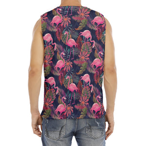 Tropical Flamingo Aloha Pattern Print Men's Fitness Tank Top