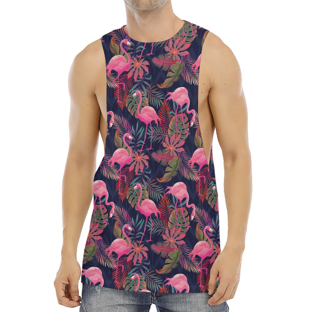 Tropical Flamingo Aloha Pattern Print Men's Muscle Tank Top