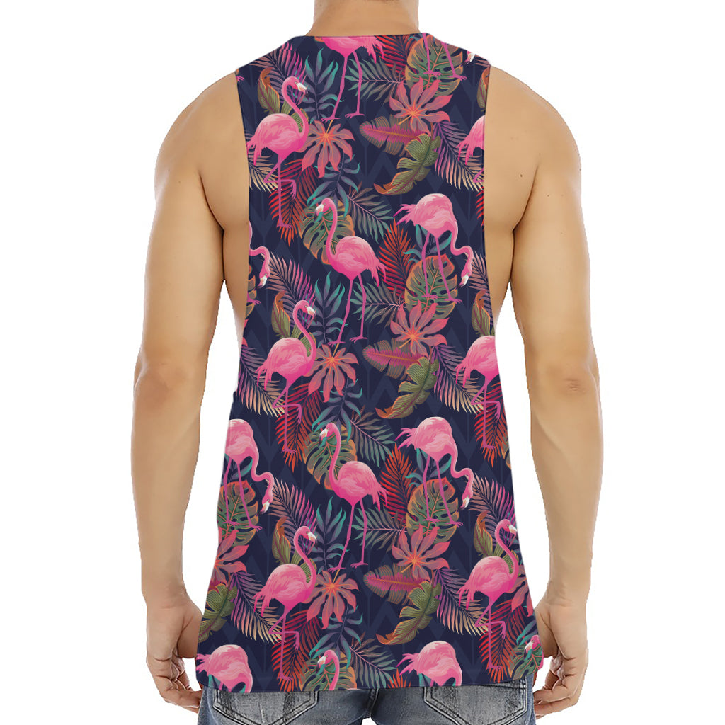 Tropical Flamingo Aloha Pattern Print Men's Muscle Tank Top