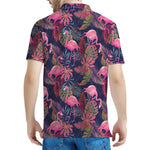 Tropical Flamingo Aloha Pattern Print Men's Polo Shirt