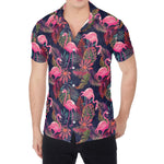 Tropical Flamingo Aloha Pattern Print Men's Shirt