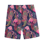 Tropical Flamingo Aloha Pattern Print Men's Sports Shorts