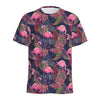 Tropical Flamingo Aloha Pattern Print Men's Sports T-Shirt