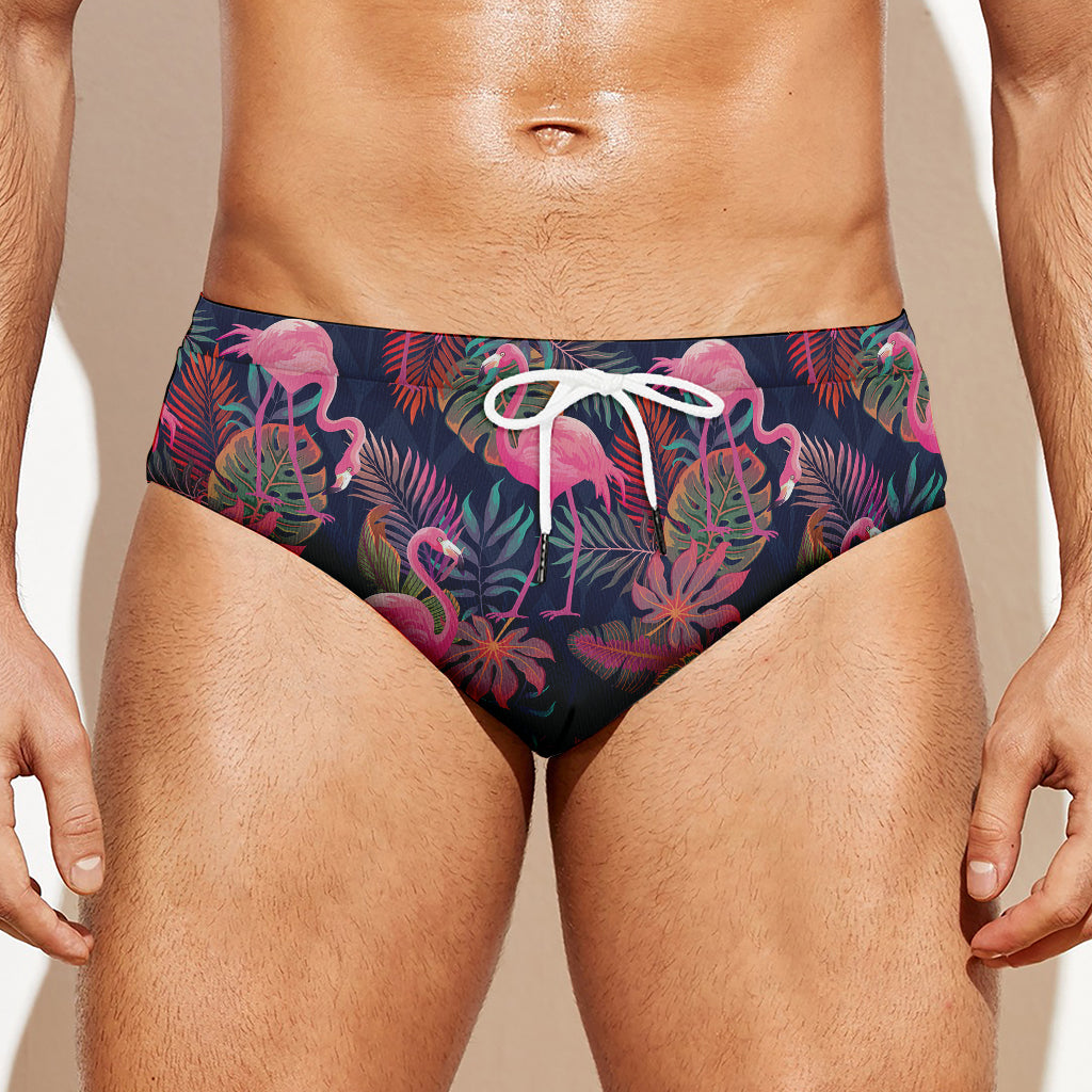 Tropical Flamingo Aloha Pattern Print Men's Swim Briefs