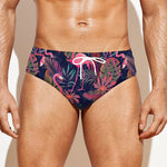 Tropical Flamingo Aloha Pattern Print Men's Swim Briefs