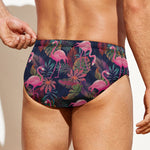 Tropical Flamingo Aloha Pattern Print Men's Swim Briefs