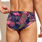 Tropical Flamingo Aloha Pattern Print Men's Swim Briefs