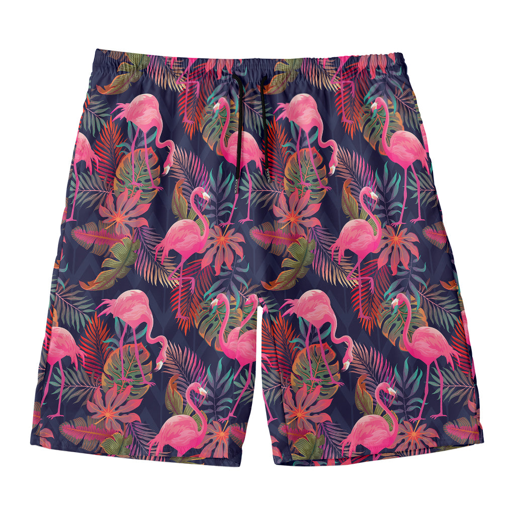 Tropical Flamingo Aloha Pattern Print Men's Swim Trunks