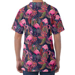 Tropical Flamingo Aloha Pattern Print Men's Velvet T-Shirt