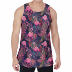 Tropical Flamingo Aloha Pattern Print Men's Velvet Tank Top
