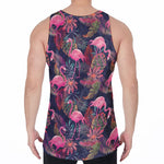Tropical Flamingo Aloha Pattern Print Men's Velvet Tank Top