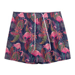 Tropical Flamingo Aloha Pattern Print Mesh Shorts