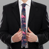 Tropical Flamingo Aloha Pattern Print Necktie