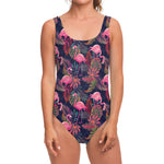 Tropical Flamingo Aloha Pattern Print One Piece Swimsuit
