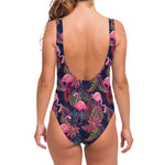 Tropical Flamingo Aloha Pattern Print One Piece Swimsuit