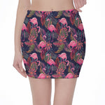 Tropical Flamingo Aloha Pattern Print Pencil Mini Skirt