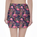 Tropical Flamingo Aloha Pattern Print Pencil Mini Skirt