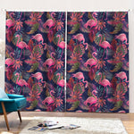 Tropical Flamingo Aloha Pattern Print Pencil Pleat Curtains