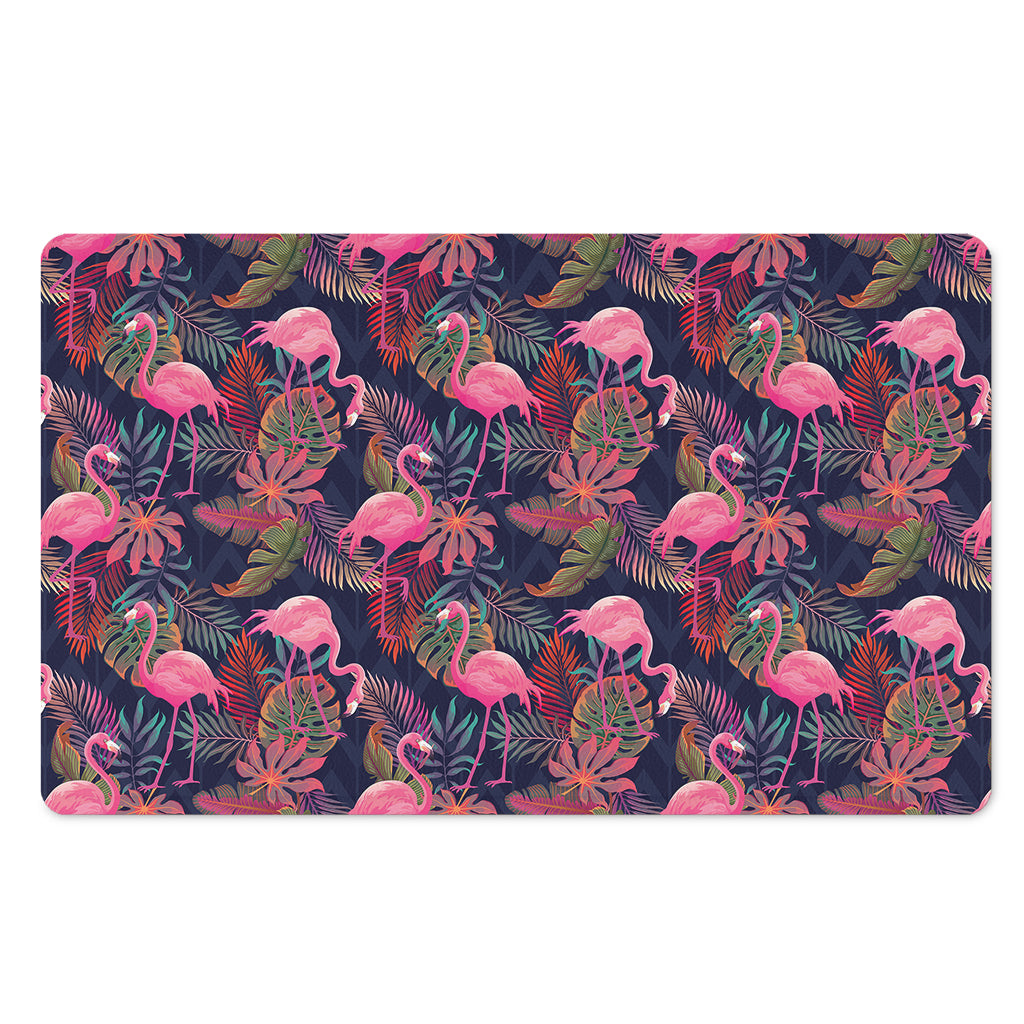 Tropical Flamingo Aloha Pattern Print Polyester Doormat