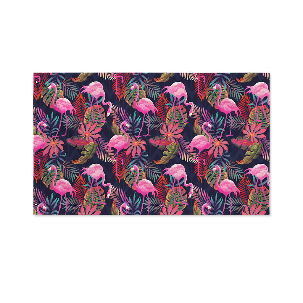 Tropical Flamingo Aloha Pattern Print Polyester Flag