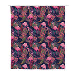 Tropical Flamingo Aloha Pattern Print Polyester Shower Curtain