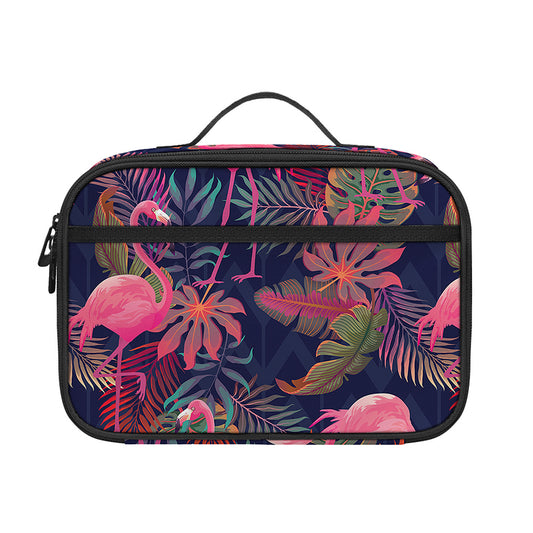 Tropical Flamingo Aloha Pattern Print Portable Lunch Bag