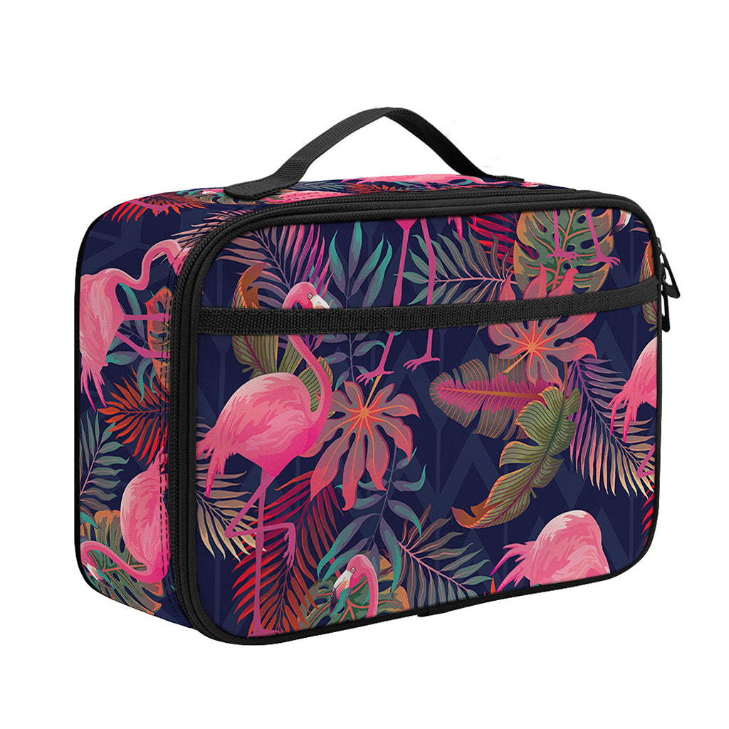 Tropical Flamingo Aloha Pattern Print Portable Lunch Bag