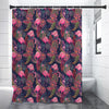 Tropical Flamingo Aloha Pattern Print Premium Shower Curtain