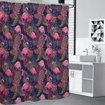 Tropical Flamingo Aloha Pattern Print Premium Shower Curtain