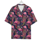 Tropical Flamingo Aloha Pattern Print Rayon Hawaiian Shirt