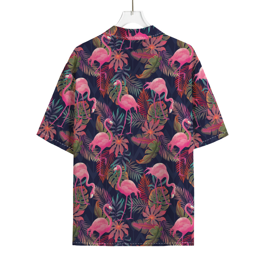 Tropical Flamingo Aloha Pattern Print Rayon Hawaiian Shirt