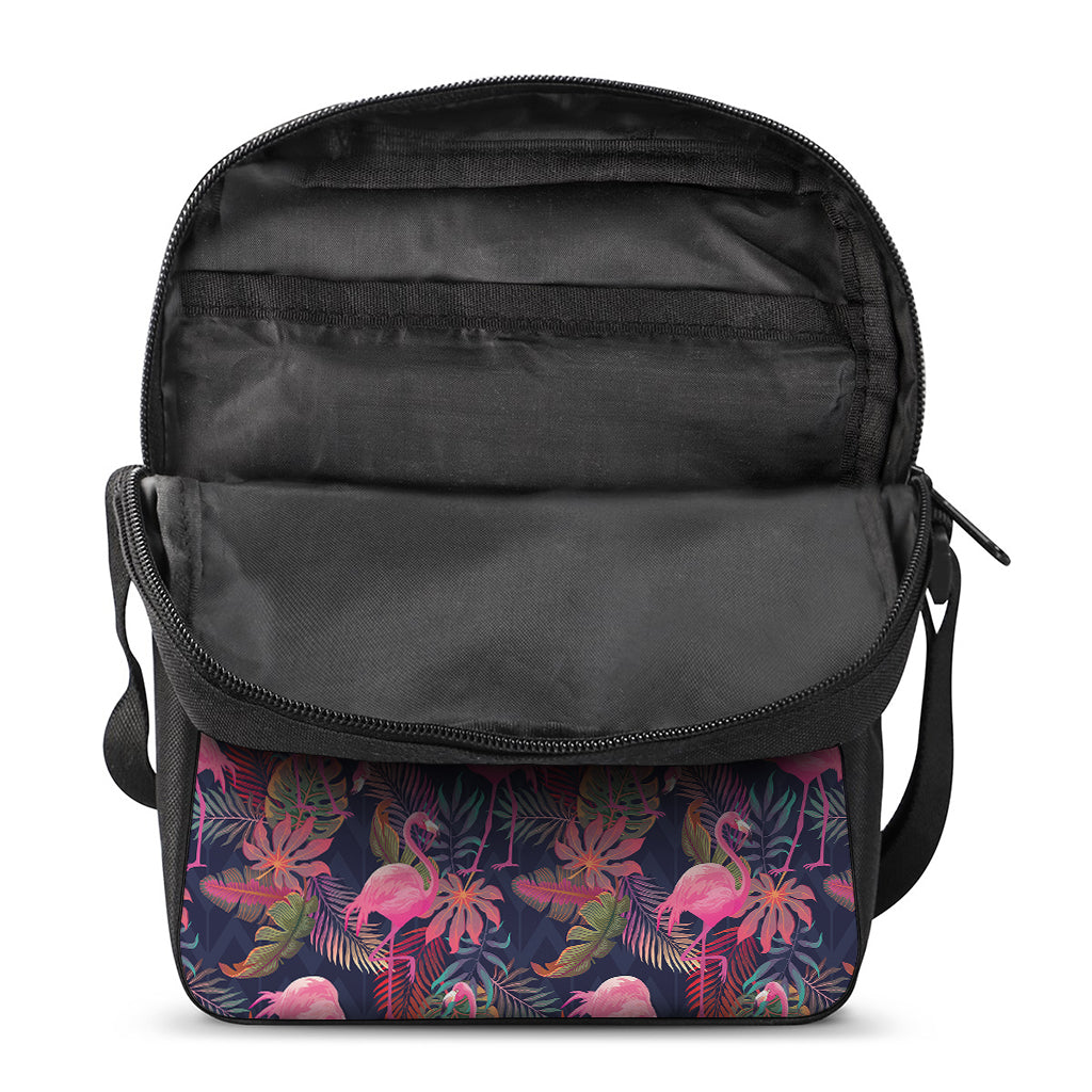 Tropical Flamingo Aloha Pattern Print Rectangular Crossbody Bag