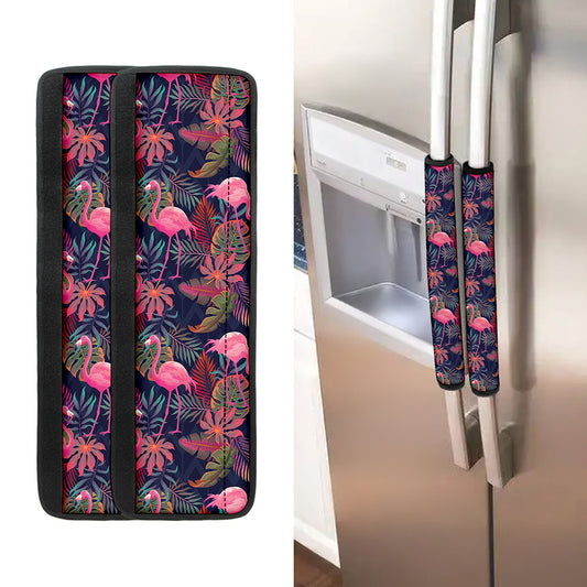 Tropical Flamingo Aloha Pattern Print Refrigerator Handle Covers