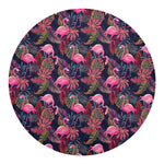 Tropical Flamingo Aloha Pattern Print Round Blanket