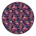 Tropical Flamingo Aloha Pattern Print Round Floor Mat