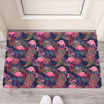 Tropical Flamingo Aloha Pattern Print Rubber Doormat