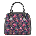 Tropical Flamingo Aloha Pattern Print Shoulder Handbag