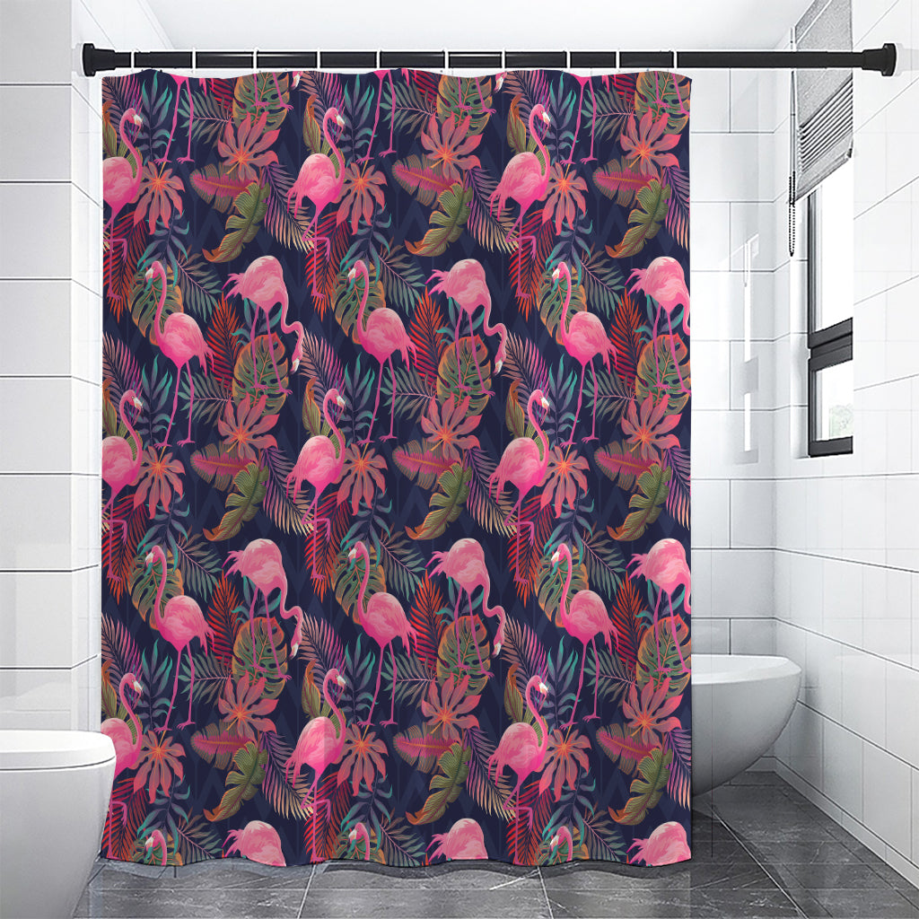 Tropical Flamingo Aloha Pattern Print Shower Curtain