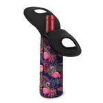 Tropical Flamingo Aloha Pattern Print Single Neoprene Wine Tote