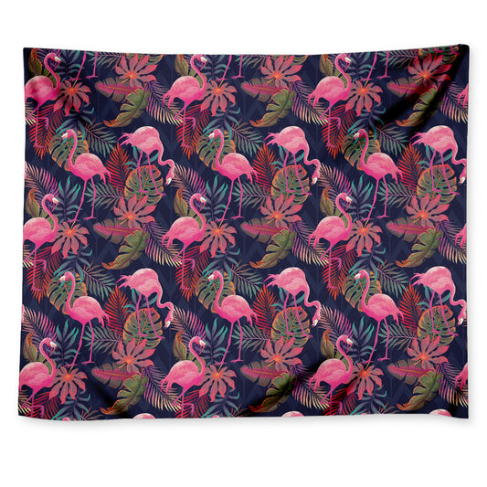 Tropical Flamingo Aloha Pattern Print Tapestry